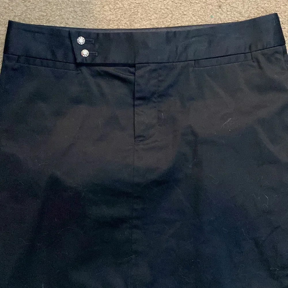 GAP stretch‎ black twill flat front embellished flat front mini pencil skirt